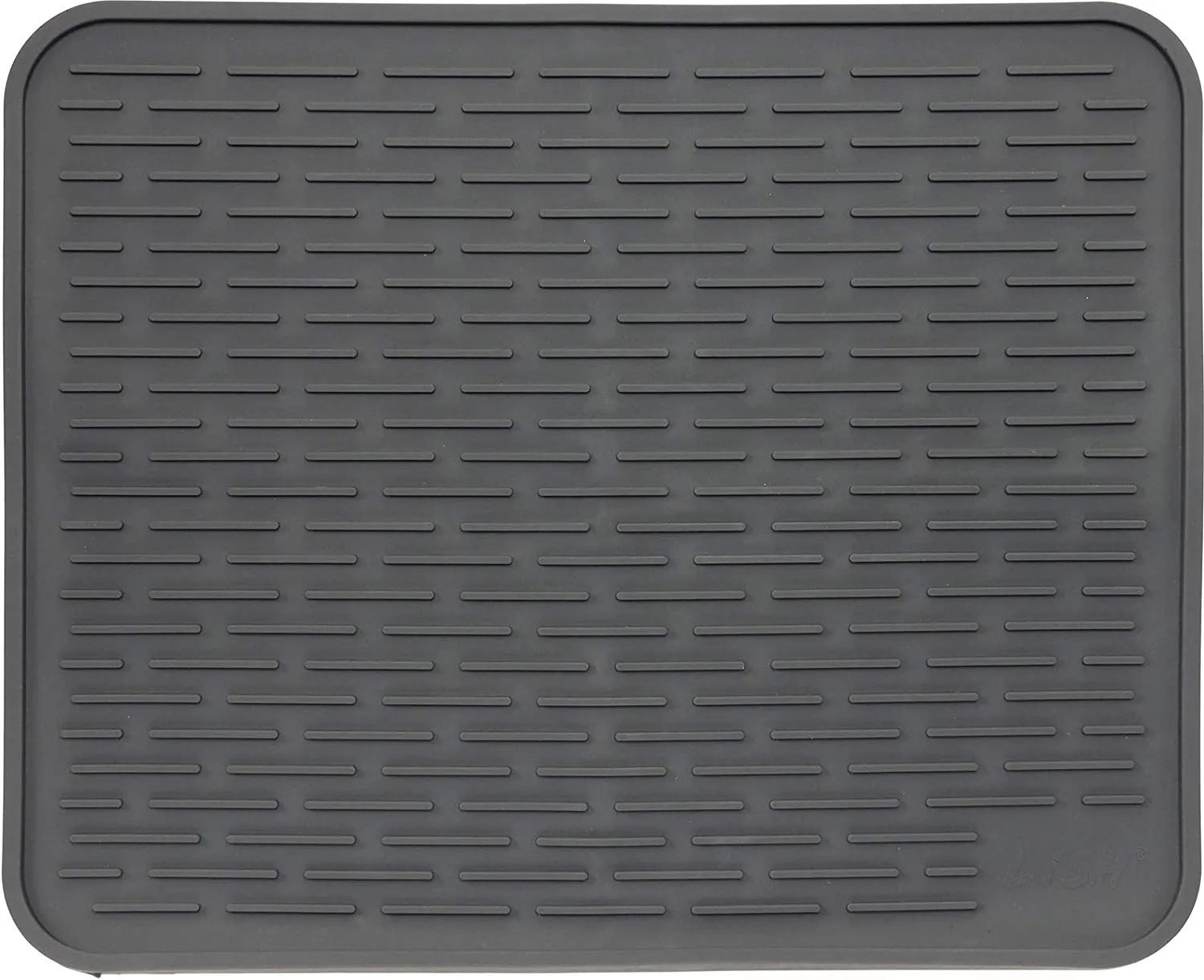 XXL Super Size Silicone Dish Drying Mat 24 x 18 Inch - Large Drainer Mat and Trivet by LISH (Slate Grey, 24 x 18)