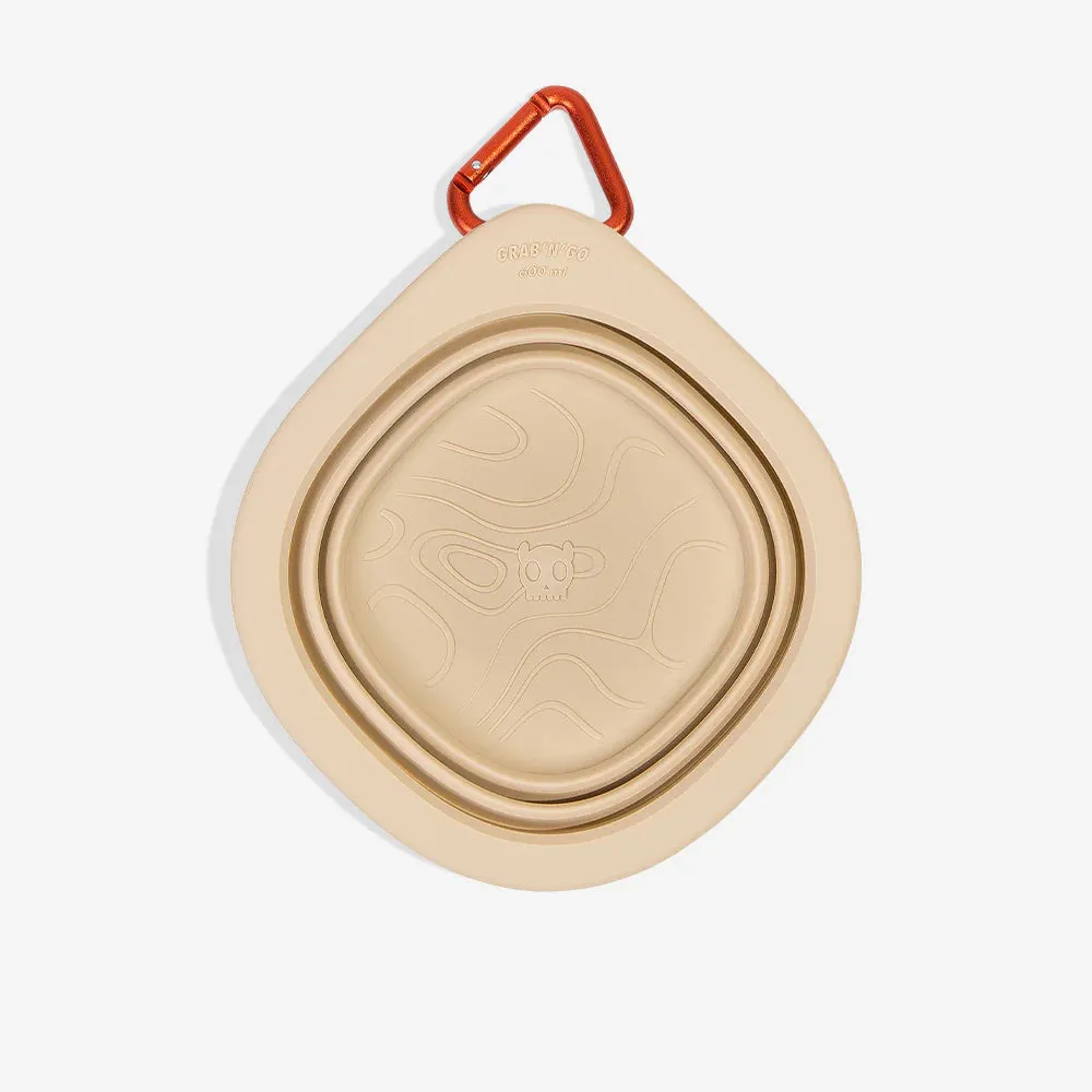 Zee.Dog Go Bowl Collapsible Silicone Travel Bowl Biscotti Beige^^^